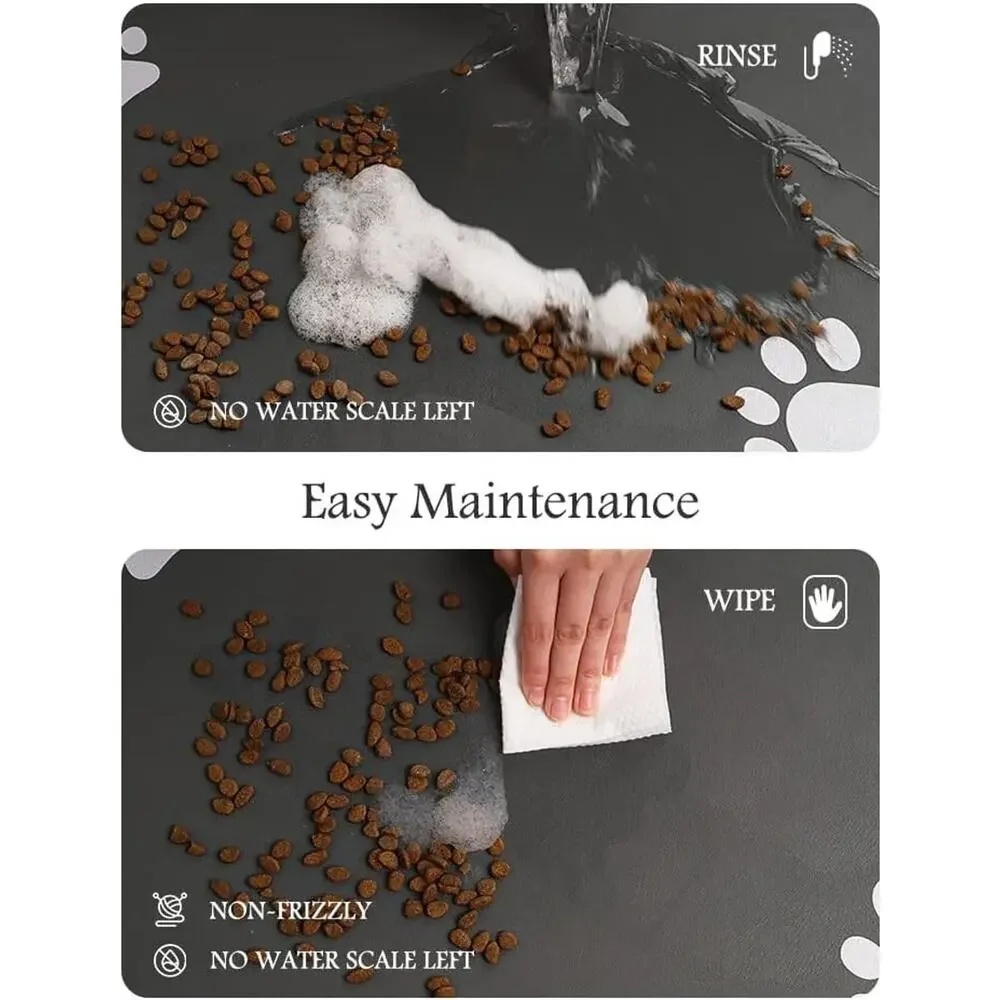 Pet Feeding Mat-Absorbent Dog Mat for Food and Water Bowl-No Stains Quick Dry Do